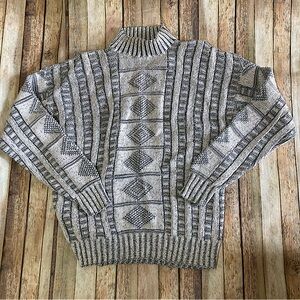 VTG Boathouse Row 100% Cotton L Cable Knit Sweater Pink/Gray Made in USA Flaw